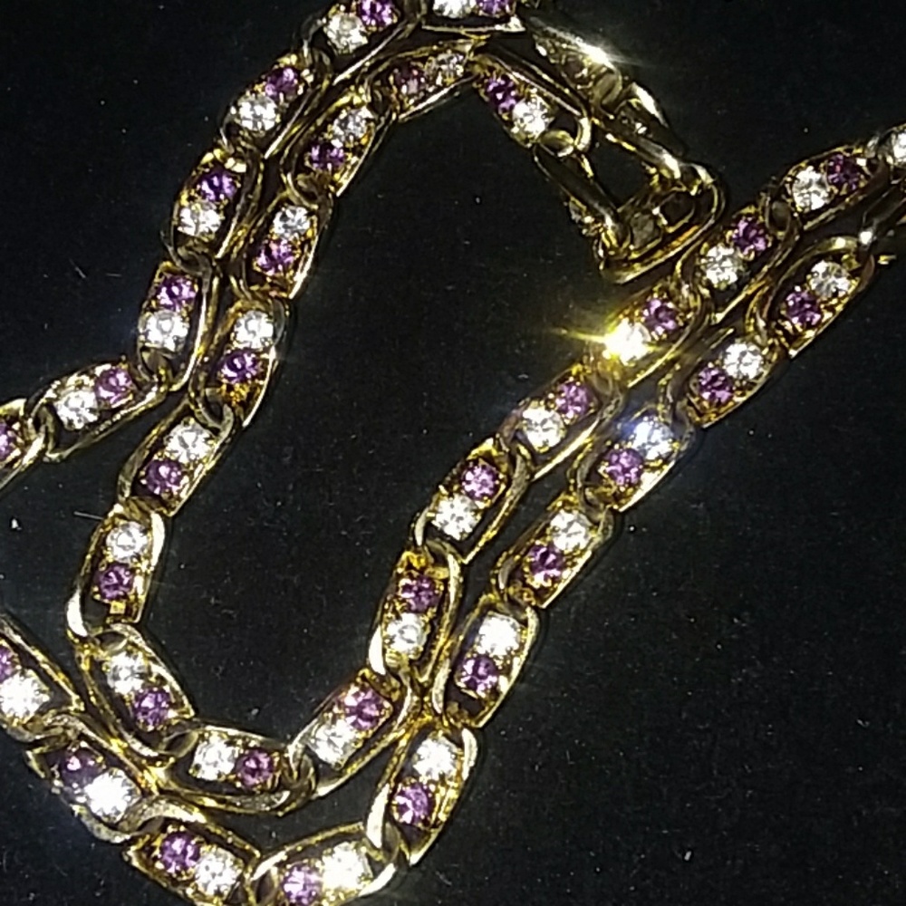 SALE 14K LAYERED Clear & Rose Diamond  Necklace💞